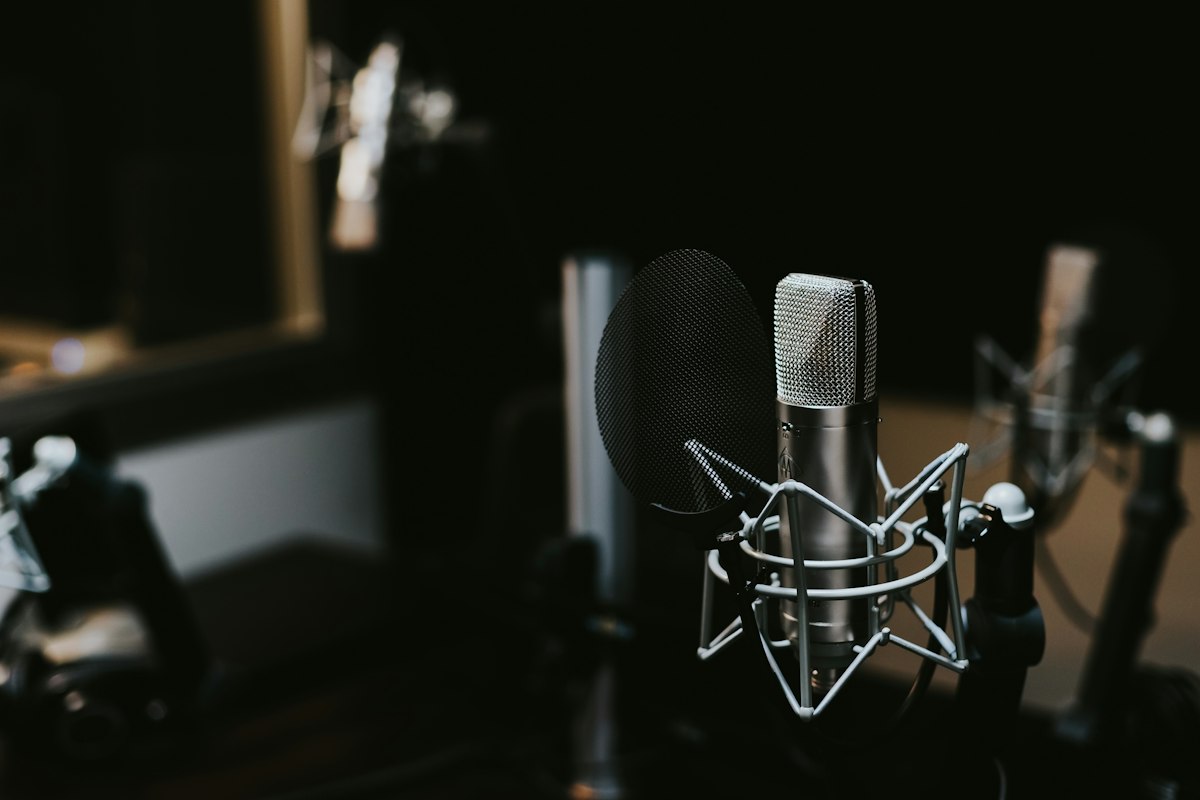 Podcast studio microphone