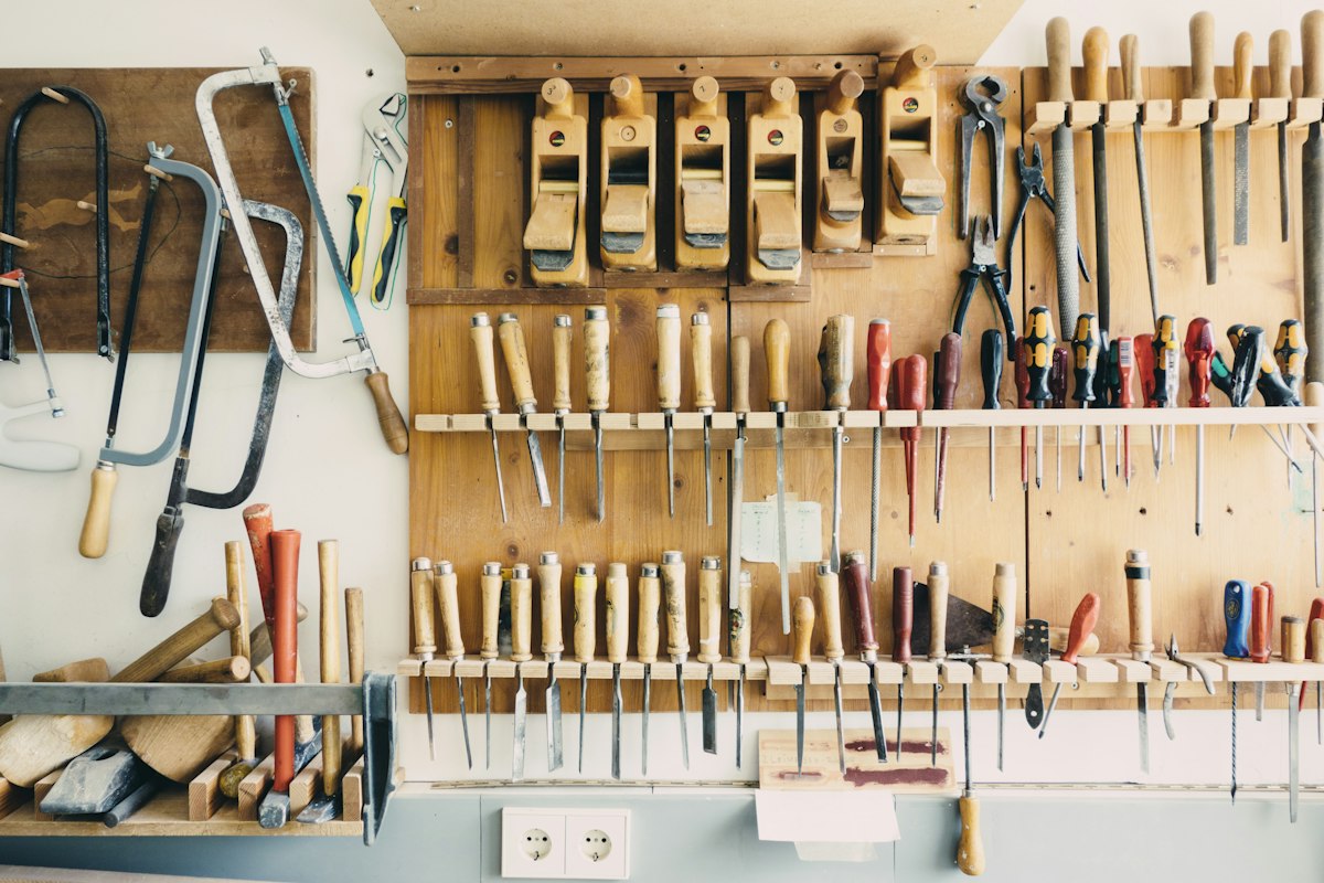 Tools and equipment in a small business workshop